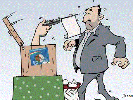 El-Watan newspaper caricature on blank ballot