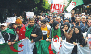 Algerian protesters rejecting election. Rally on 19 Nov 2019